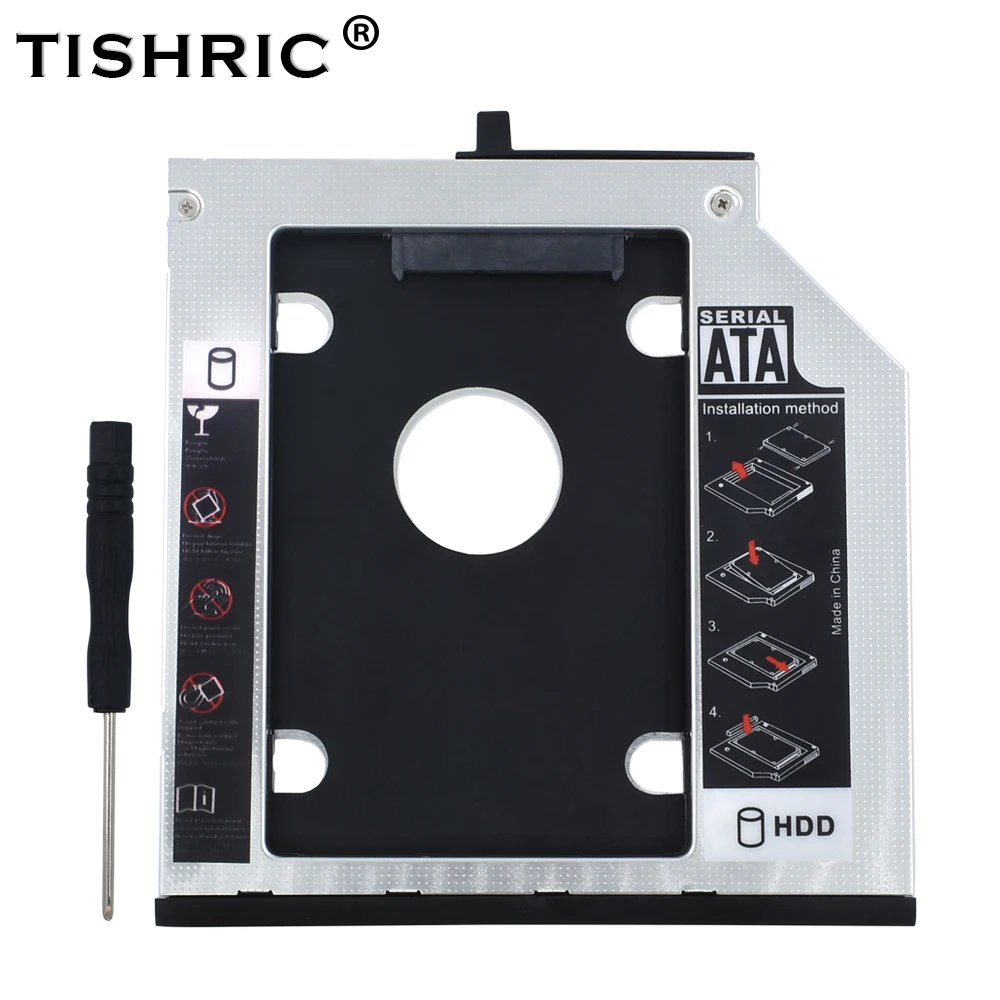 TISHRIC Optical Bay Caddy 9 5 мм SATA 2nd 2 HDD SSD корпус жесткого диска для Lenovo ThinkPad T400s T400 T410 T410s T420s