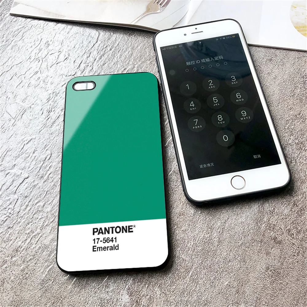 Роскошное популярное закаленное стекло чехол для телефона для iphone 6 6S 7 8 Plus 5 5S SE X XR XS MAX новейшая цветная карта Pantone