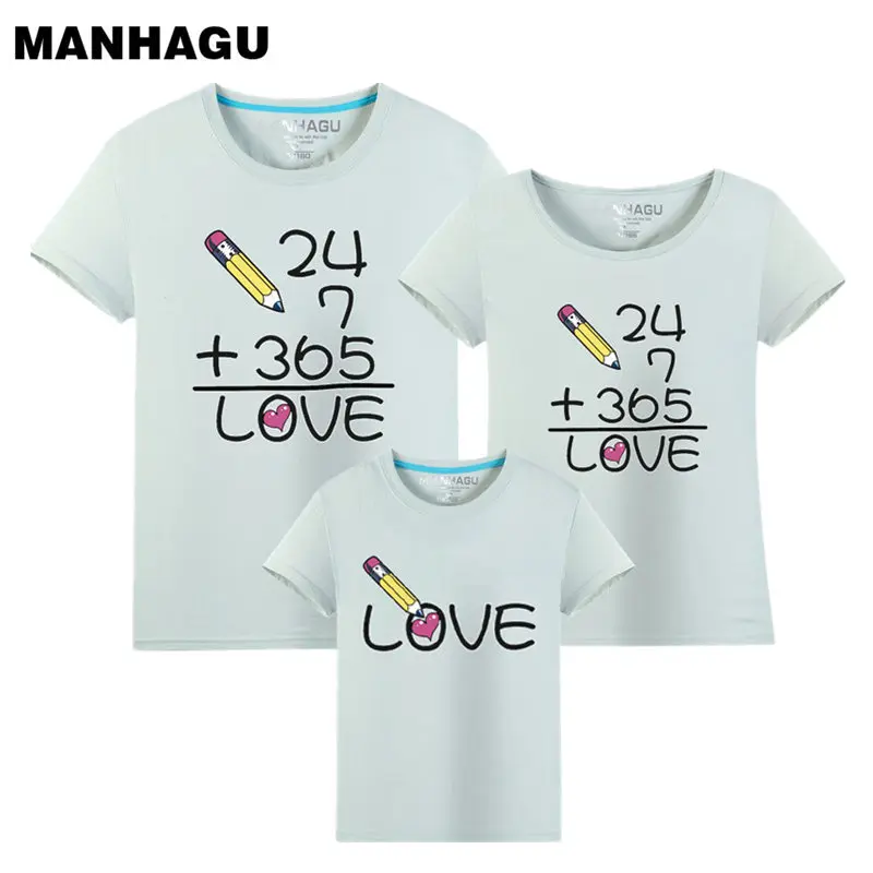 

1piece summer Family matching clothes mother daughter dresses clothes mother son outfits casual short-sleeve T-shirt family look