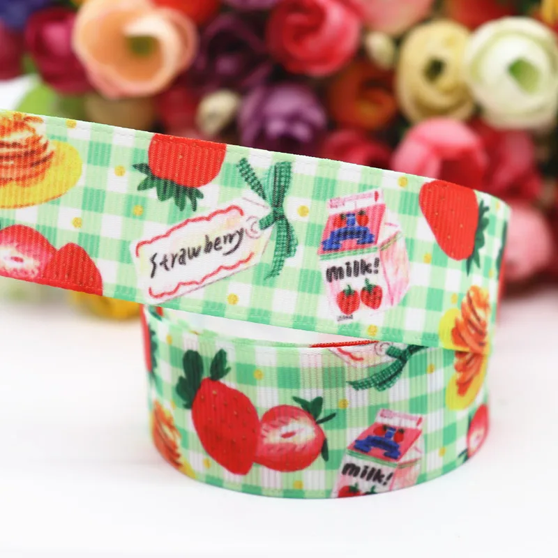Лента с фруктами 1 &quot25 мм для бантов волос аксессуары ручной работы M19061002 10 ярдов |