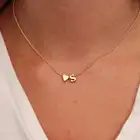 ALIUTOM модное Золотистое Ожерелье с буквенным алфавитом и сердечком, ожерелье, Подвеска для женщин, мини-цепочка для ювелирных изделий