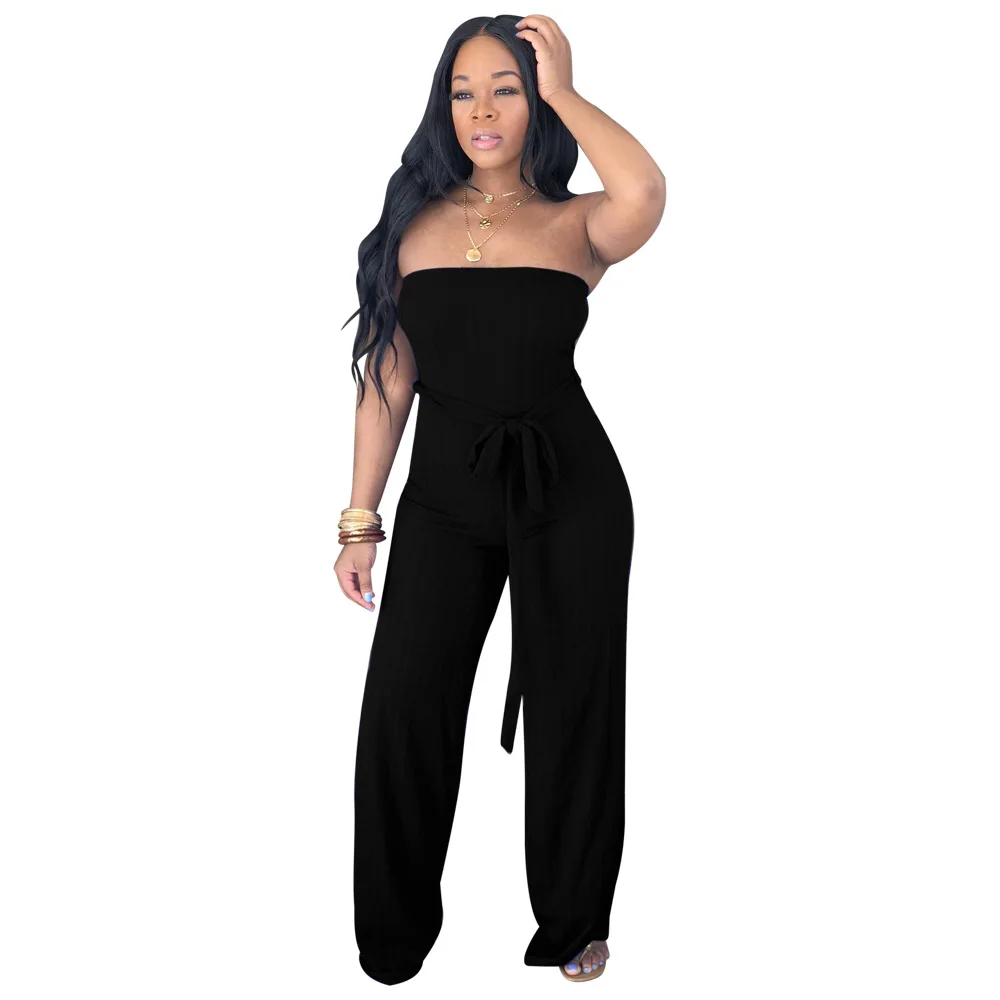 

Vintage Women Skinny Strapless Jumpsuit Wide Leg Pants Jumpsuit Sexy Elegant Party Playsuit Fitness Clubwear Outfit Overalls