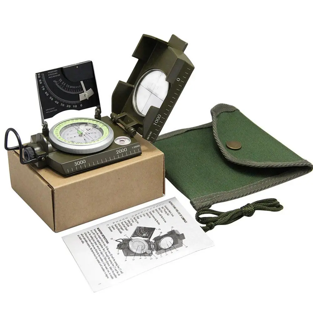 

Professional Compass Outdoors Metal Sighting Luminous Compass Clinometer Camping YS-BUY