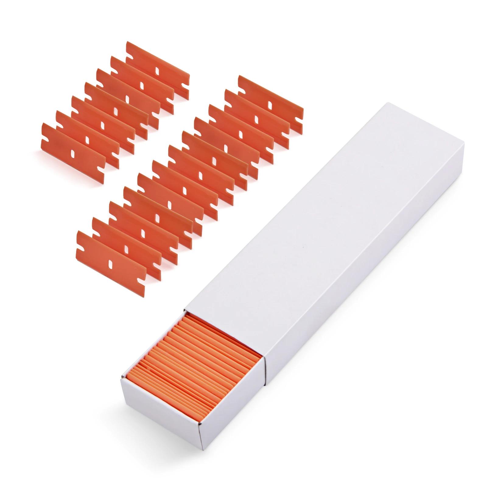 

EHDIS 100pcs 1.5" Double Edged Razor Blade Glue Sticker Remover Razor Scraper Vinyl Film Car Wrap Tool Glass Cleaning Squeegee