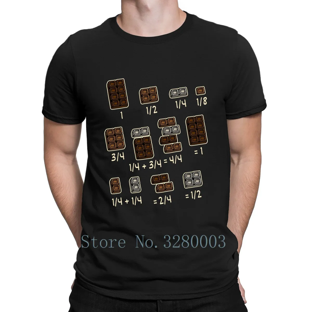 Футболка с надписью Chocolate Quick Math Fractions Teacher School Gift хлопковая Повседневная летняя