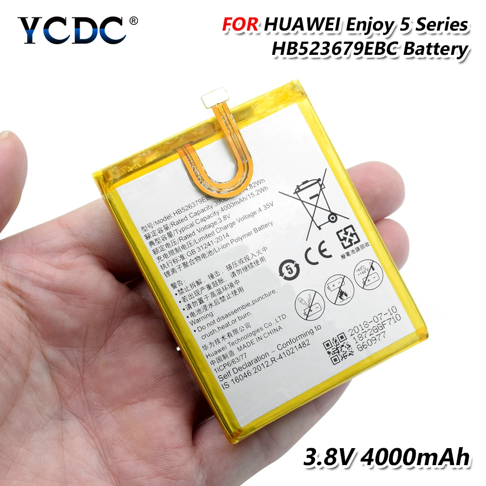 3,8 в 4000 мАч HB526379EBC телефон литий-ионный аккумулятор для huawei Enjoy 5 TIT-TL00/TIT-CL00/TIT-AL00/TIT-CL10/Y6 Pro/Honor 4C Pro TIT-L01