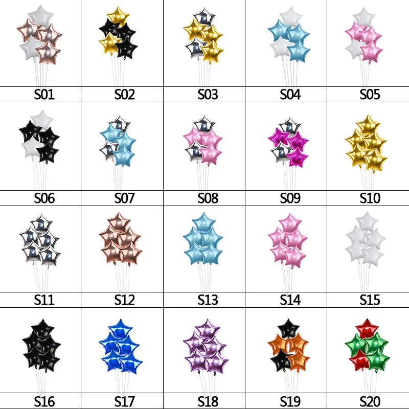 

5pcs 18inch Star Foil Balloons Baby Shower Kids Birthday Party Decoration Wedding Supplies Kids Toys Christmas navidad decor
