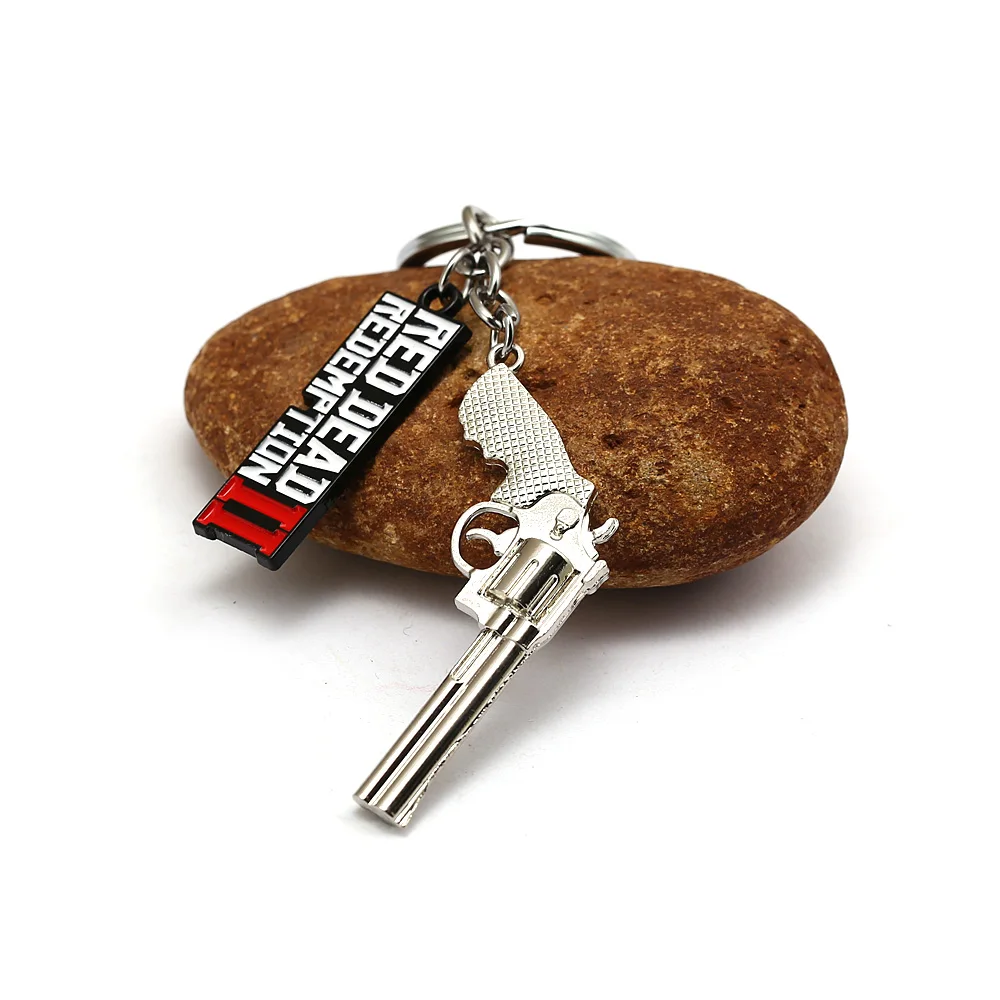 Игра Reddead брелок серебряное металлическое кольцо цепь 3D пистолет для мужчин