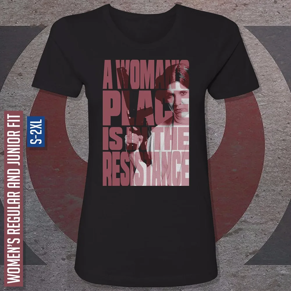 

2019 Hot sale Fashion A Woman's Place is in the Resistance T-Shirt //// Women's Black Tee ////shirt