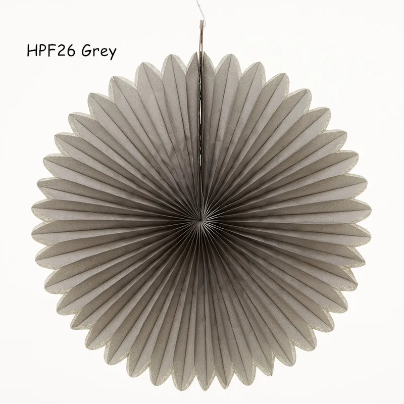 HPF26 Grey Смешанные размеры 6/8/10/12/14/16 дюймов веера из папиросной бумаги флюгеры висящие Свадебные Бумажные цветы День рождения Baby Shower Свадебные украшения - Цвет: HPF26 Grey