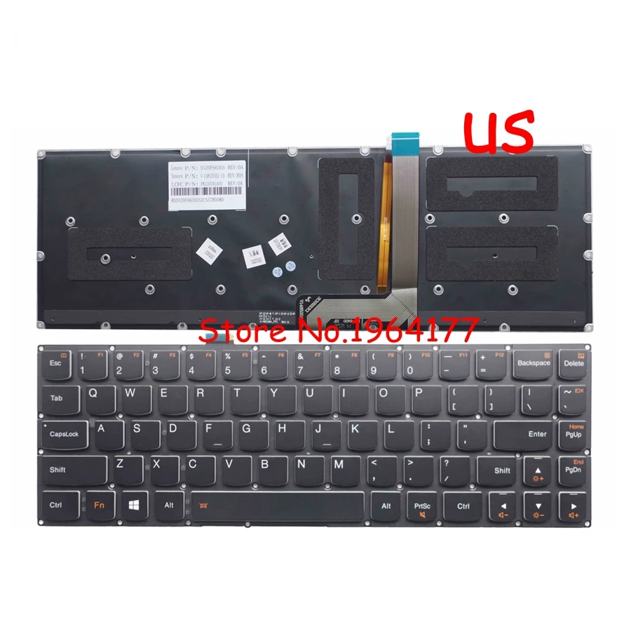 С подсветкой США клавиатура для ноутбука lenovo Ideapad Йога 3 Pro 1370 серии PK130TA1C00 PK130TA2A00 английский Замена