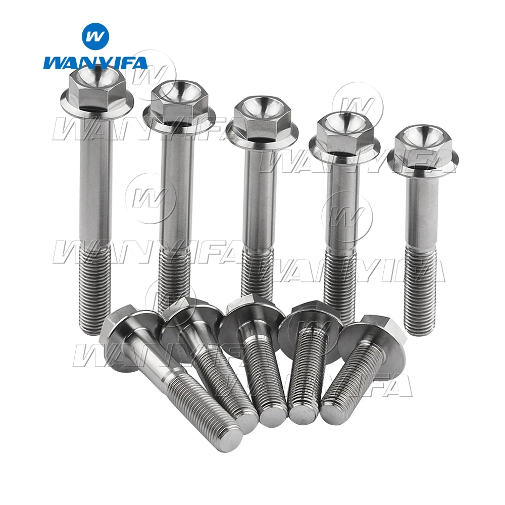 Титановый "Wanyifa" болты M10 x 30 35, 40 45 55 60 65 70 75 80 100 мм Шаг 1,25 болты с шестигранной головкой фланцевой Болт Крепления Винтов