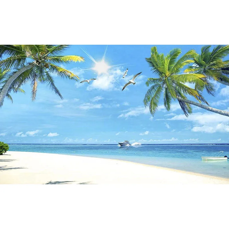 3D обои фотообои высокого качества стереоскопическое солнце пляж ландшафные на