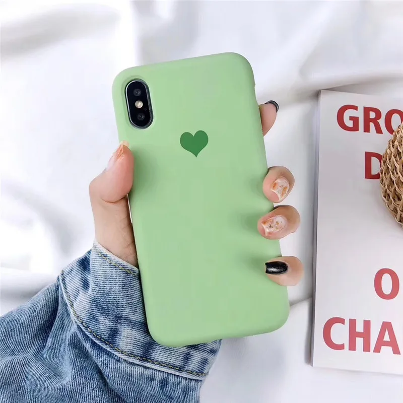 Официальный жидкий Мягкий силиконовый чехол из микрофибры для iphone 11 PRO MAX x xs max xr 7 8 6s Plus Funda Candy TPU Love Logo Cover - Цвет: Green