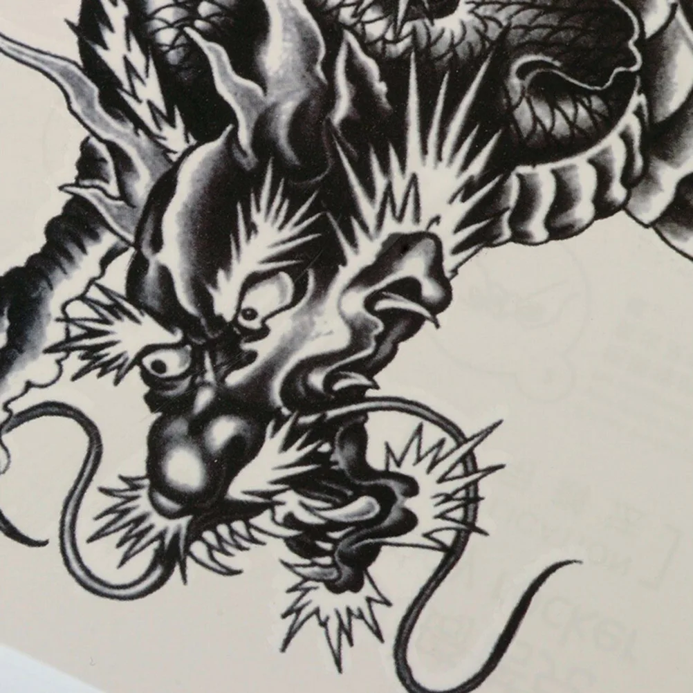 

3D Black Dragon Removable Waterproof Temporary Tattoo Arm Leg Body Art Sticker Temporary Tattoos