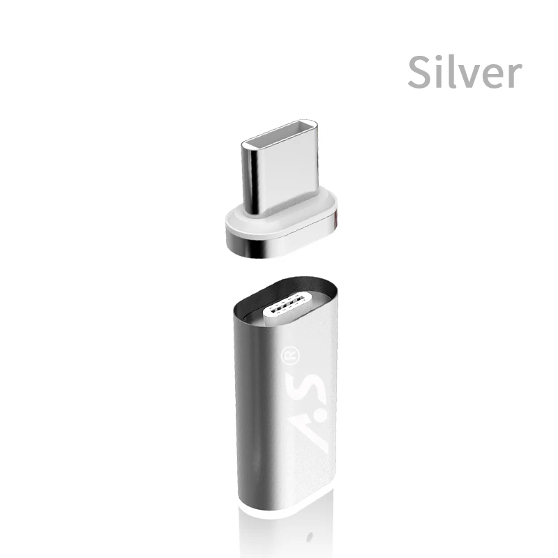 Silver Kit А. S USB-C кабель для TypeC Магнитный адаптер для Macbook samsung S9 huawei mate 20 Pro OnePlus 6 кабель передачи данных для быстрой зарядки разъем - Цвет: Silver Kit