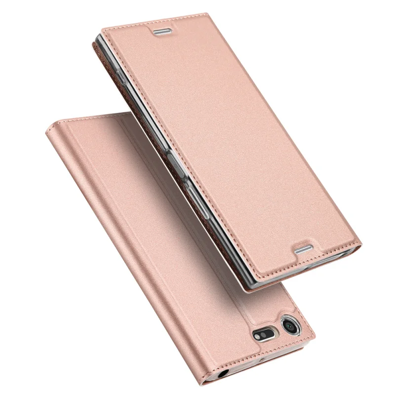 Модный кожаный чехол для Sony Xperia XZ Премиум чехол роскошный Флип держатель для карт подставкой Чехлы TPU для Sony Xperia XZ премиум-класса - Цвет: Rose Gold
