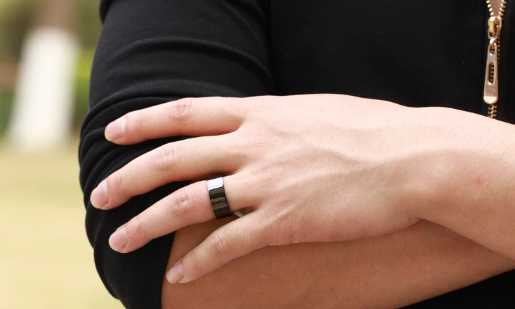 free shipping 8mm Fashion Black Simple Classic Smooth 316L Stainless Steel Rings | Украшения и аксессуары