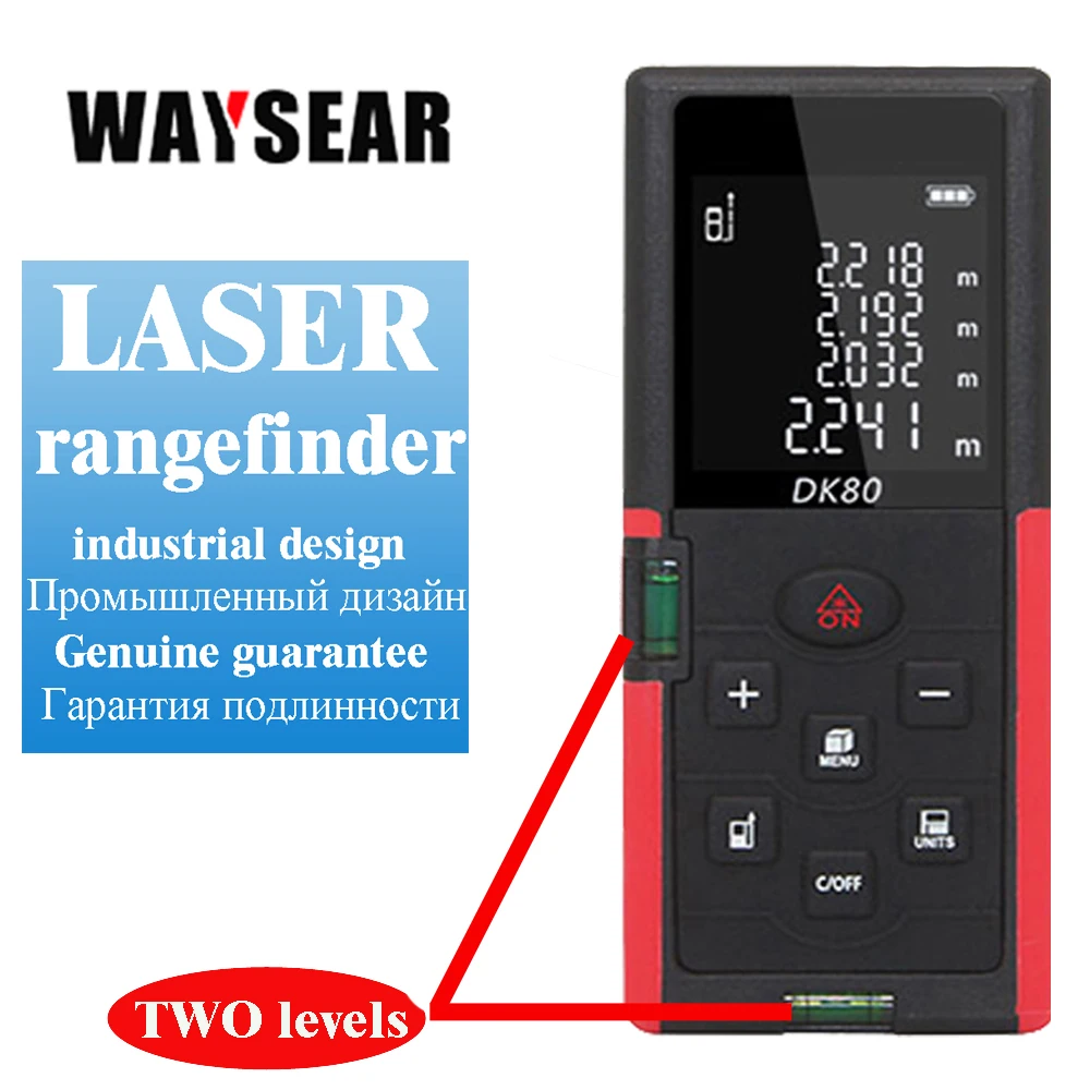 Лазерный дальномер Waysear, 40 м, 60 м, 80 м, 100 м, дальномер, trena, лазерный дальномер, устройство для измерения, линейка, инструмент для тестирования
