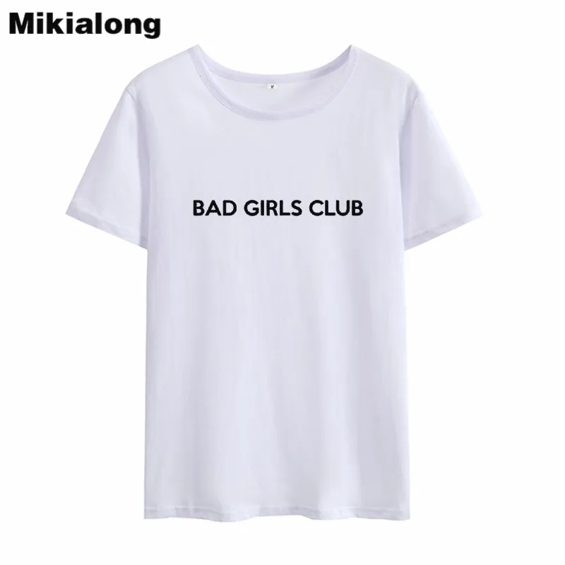 Mrs win BAD GIRL CLUB Feminism черно белая футболка женская уличная Базовая Bff однотонные
