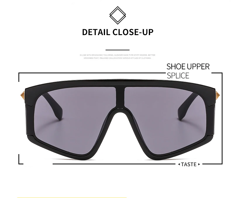 Luxury Punk Sunglasses Women Rivet Oversized Sun Glasses Cool Mirror Lens Glasses Flat Top Gradient Eyewear Oculos De Sol UV400
