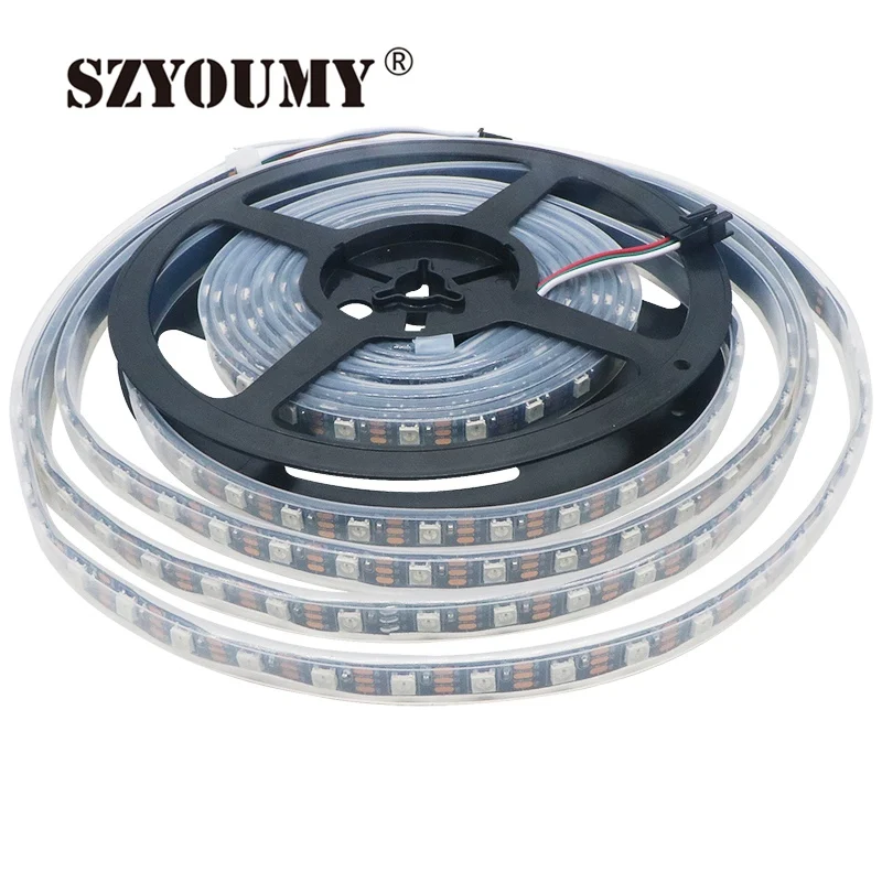 SZYOUMY DC 12 V 5 V WS2811 5050 SMD RGB светодиодные ленты прибор приемно-60 сек/м, 5 м и светодиодным фонарем с возможностью Пиксели внешний 1 Ic Управление 3 светодиода 50 м IP20/IP67
