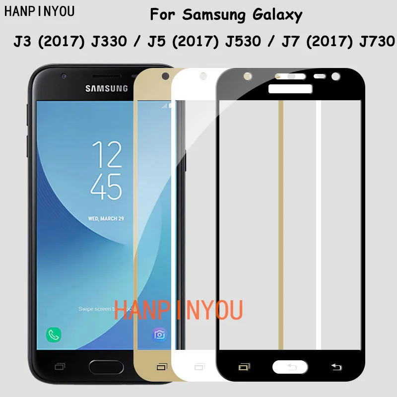 Для Samsung Galaxy J3 J5 J7 (2017) Pro J330 J530 J730 полное покрытие закаленное стекло защита для