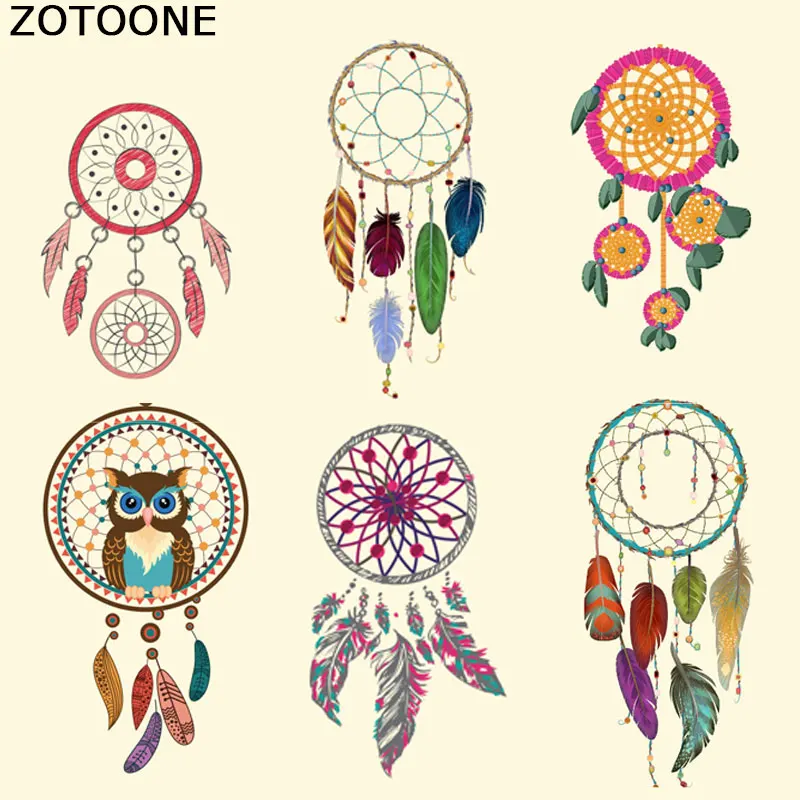 ZOTOONE DIY теплопередача для одежды футболки платья милые Ловец снов железные нашивки для одежды сова термо-Стикеры для одежды E