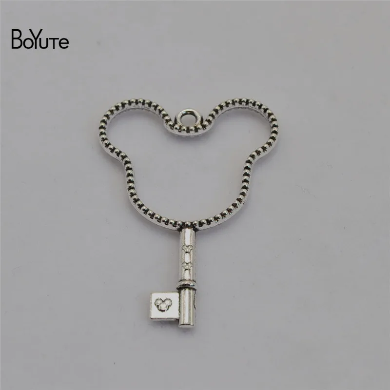 36x50MM-Silver BoYuTe(5 шт./лот) металлический сплав Микки Кэт ключ кролик оболочки пустой кулон ободок лоток DIY ручной работы формы для эпоксидной смолы - Окраска металла: 36x50MM-Silver