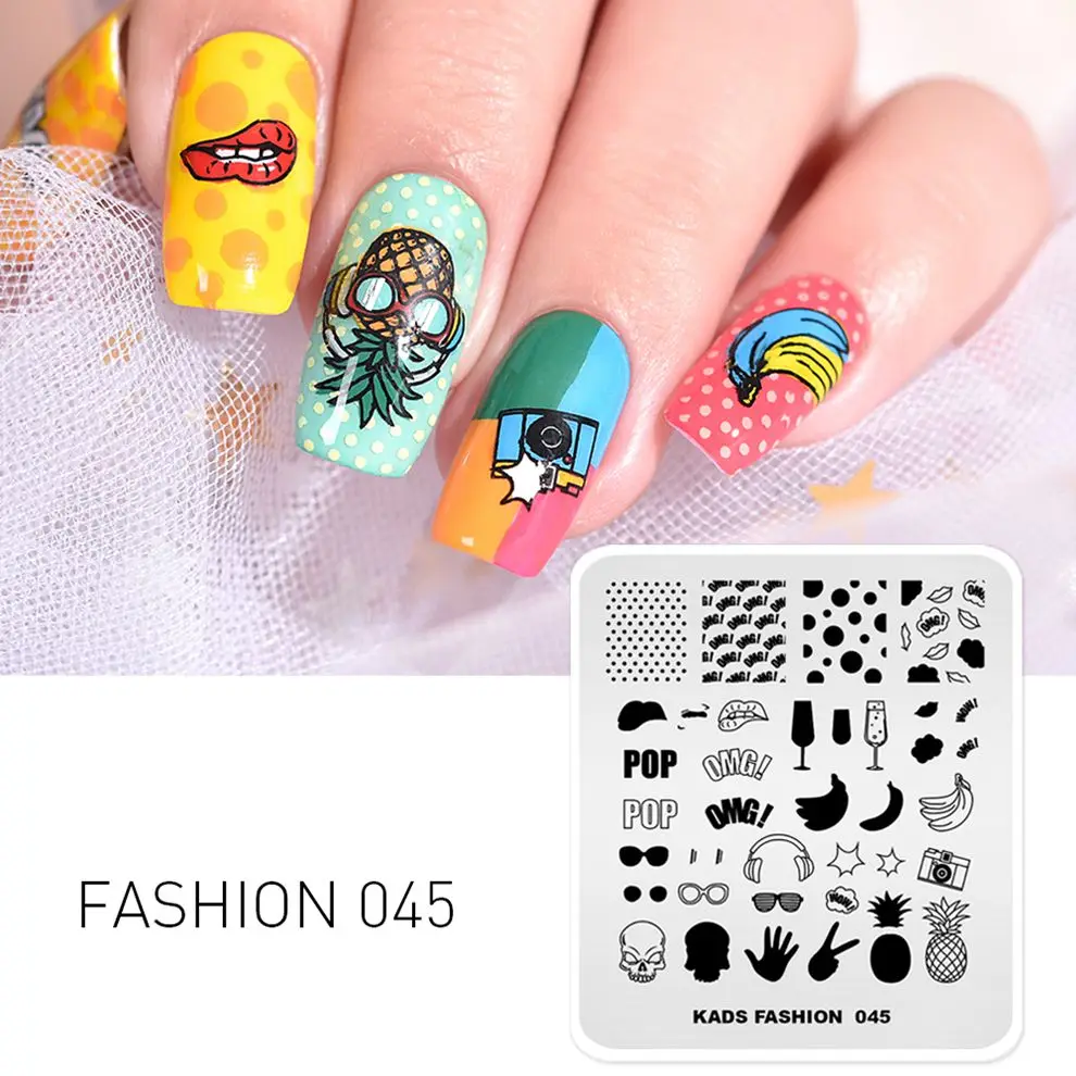 FASHION 045 14 видов конструкций дополнительные пластины для стемпинга красоты ногтей узорами, дизайн ногтей штамповки шаблон полировки печатная пластина трафарет украшения - Цвет: FASHION 045