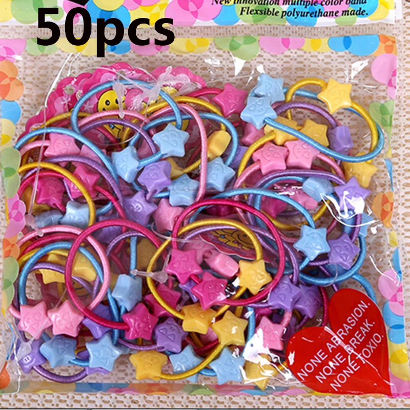 50 шт./пакет резинка для галстука волос детские маленькие Мультяшные медведи