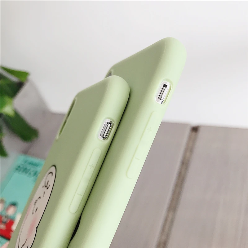 WOTP Couples Cute Cartoon Soft Silicone Phone Case For iPhone XR Cases XS Max X 7 6 6S 8 Plus INS Back Cover Coque |