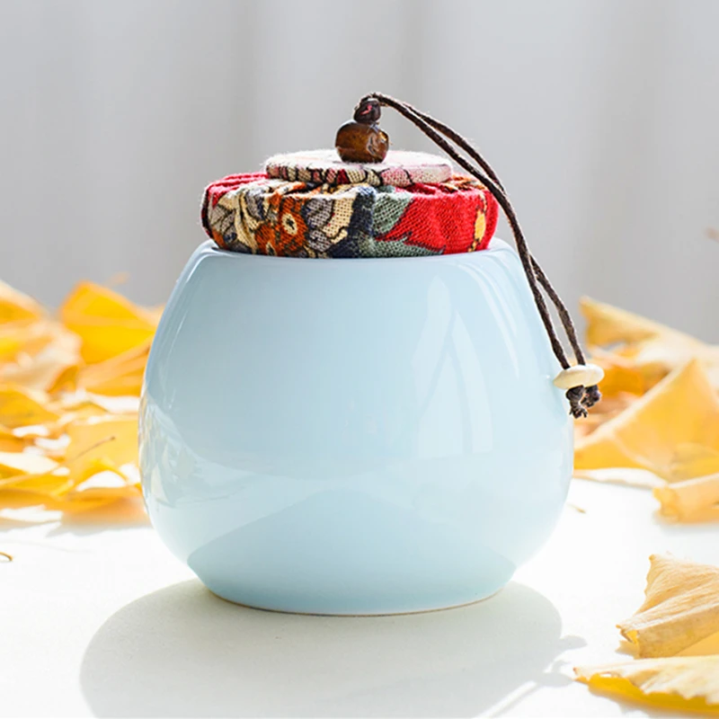 Цвет морской волны канистра чайный набор в коробке Hand made Керамика запечатанный