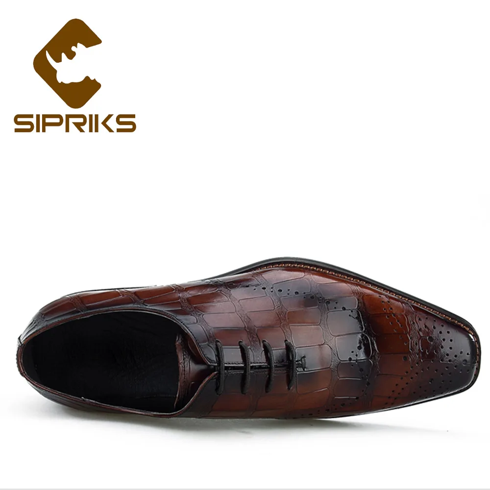 Роскошная обувь для мужчин sipriks Брендовые мужские туфли Броги из натуральной