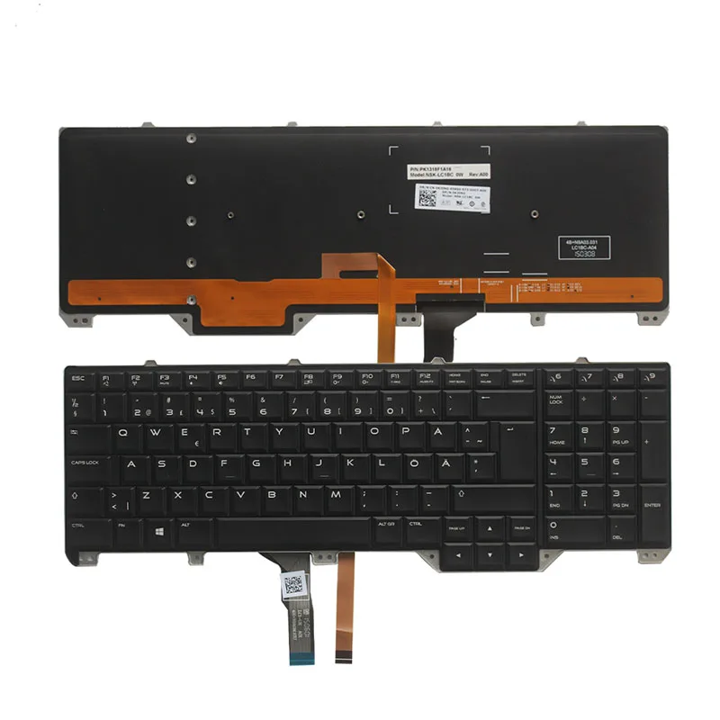 Новая Арабская/шведская клавиатура для DELL Alienware 17 R2 и R3 Клавиатура ноутбука с