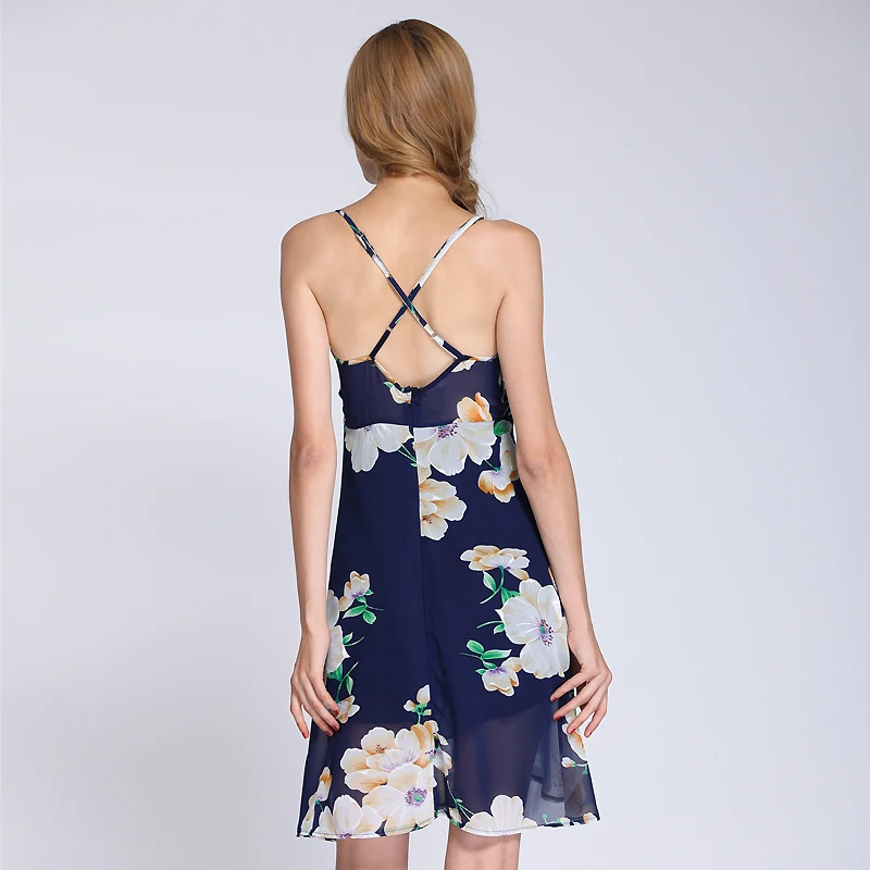 Suvance летнее сексуальное женское короткое пляжное платье с открытой спиной и v