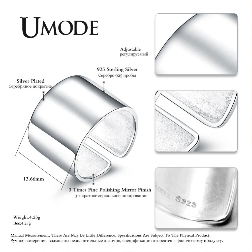 UMODE, роскошные брендовые обручальные 925 пробы, серебряные кольца для женщин, мужчин, унисекс, аксессуары, bague femme argent 925 ULR0329