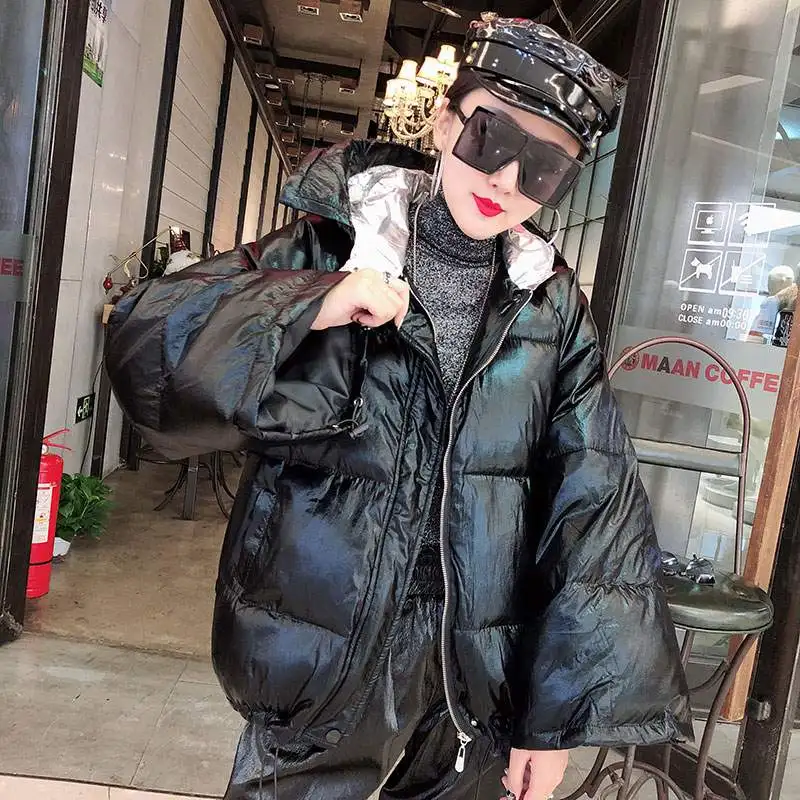 Зимнее толстое пуховое пальто куртка на утином пуху свободная парка для женщин