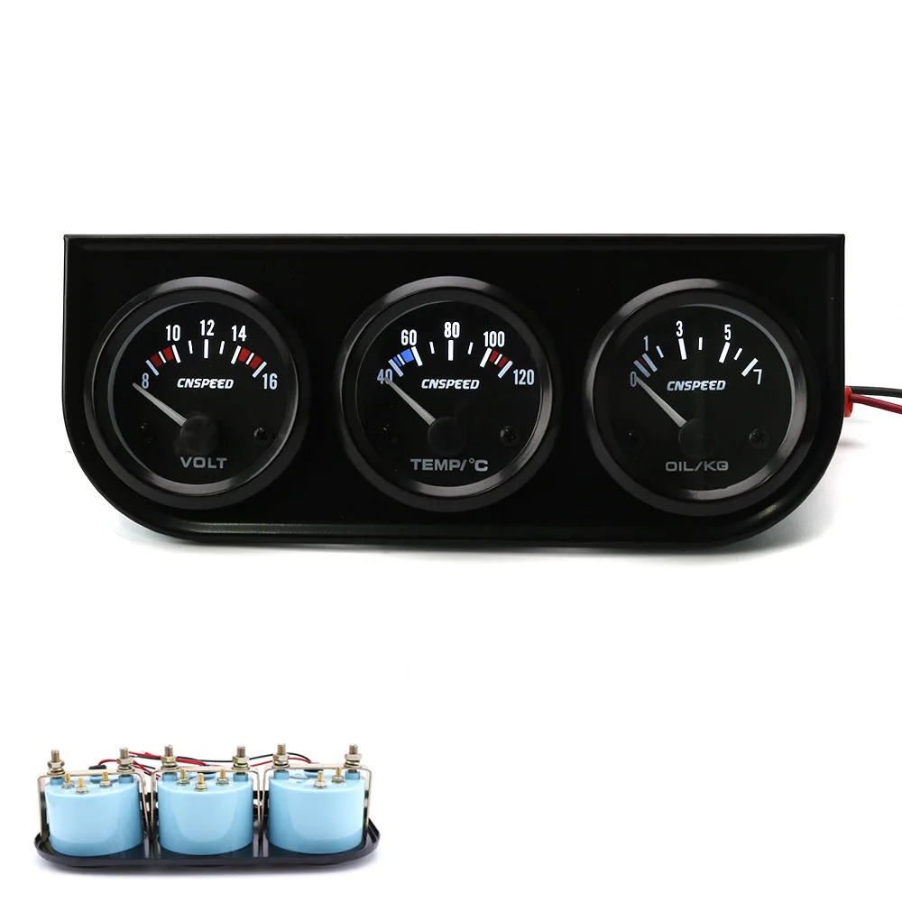 CNSPPED 52 мм тройной датчик температуры воды Масляный Пресс вольтметр автомобильный