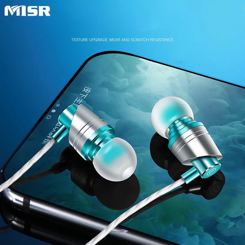 MISR JM21 наушники в ухо красочные Hifi бас с микрофоном Микрофон для мобильного