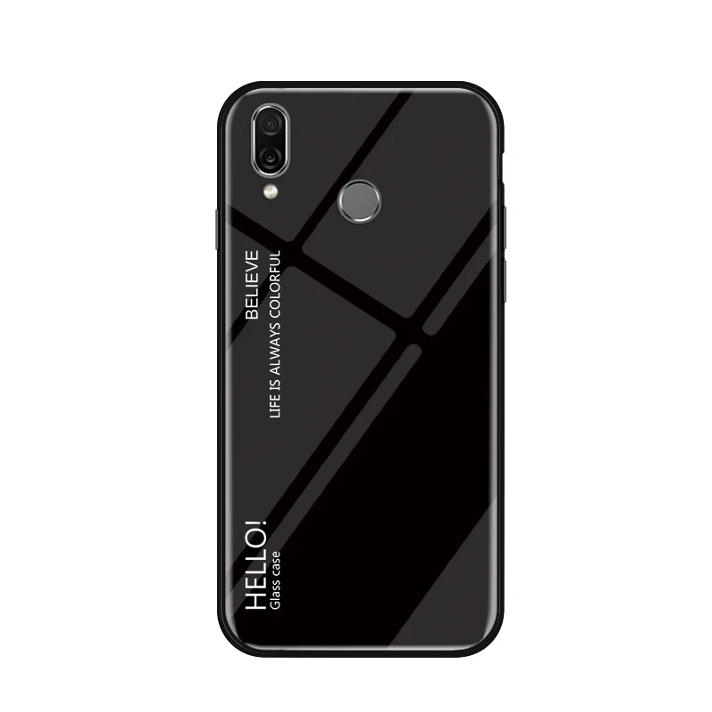 Black Для Meizu Note 9 чехол Роскошный градиентный закаленное стекло мягкий силиконовый бампер задняя крышка для Meizu note9 Note 9 чехол для телефона Fundas - Цвет: Black