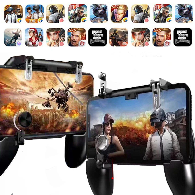 W11+ PUGB мобильный игровой контроллер Free Fire PUBG мобильный Джойстик Геймпад металлический L1 R1 Кнопка для iPhone игровой коврик Android