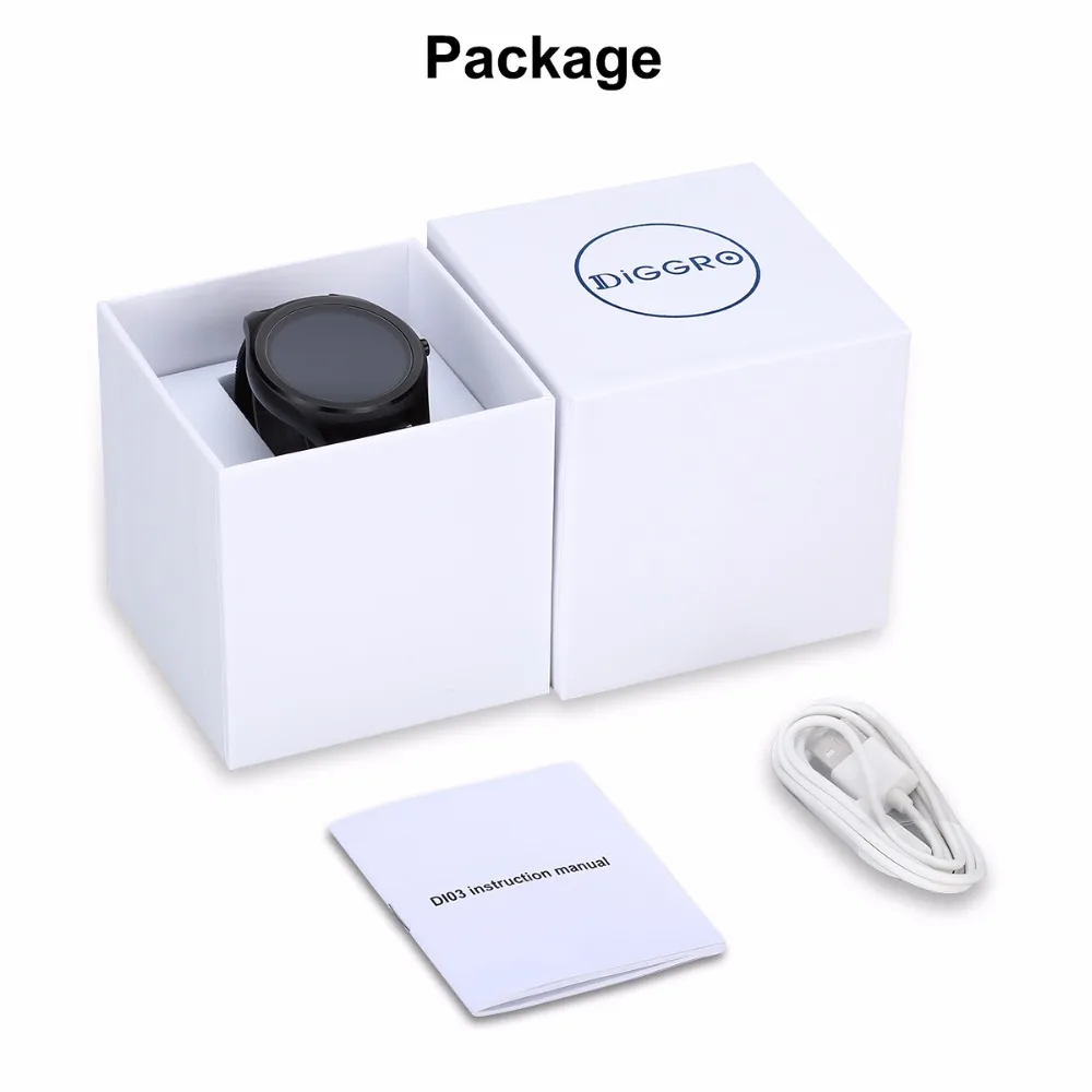 Diggro DI03 Смарт-часы Bluetooth 4,0 MTK2502C IP67 Водонепроницаемый сердечного ритма напоминатель отправить смс Смарт-часы с шагомером для IOS и Android
