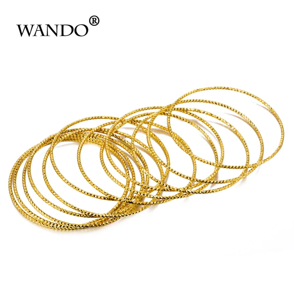 WANDO 12 шт./лот праздничный браслет Дубая золотого цвета и браслеты Женский