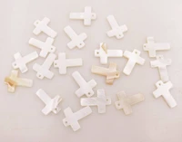 20 pcs 16mmx23mm cross shell natural white mother of pearl pendant