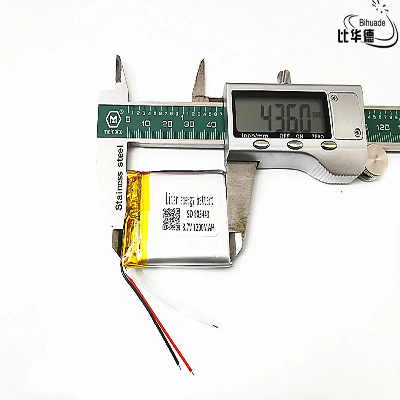 3 линии хорошее качество 7 V литиевая батарея ранняя 803443 1200mAh фара GPS навигатор