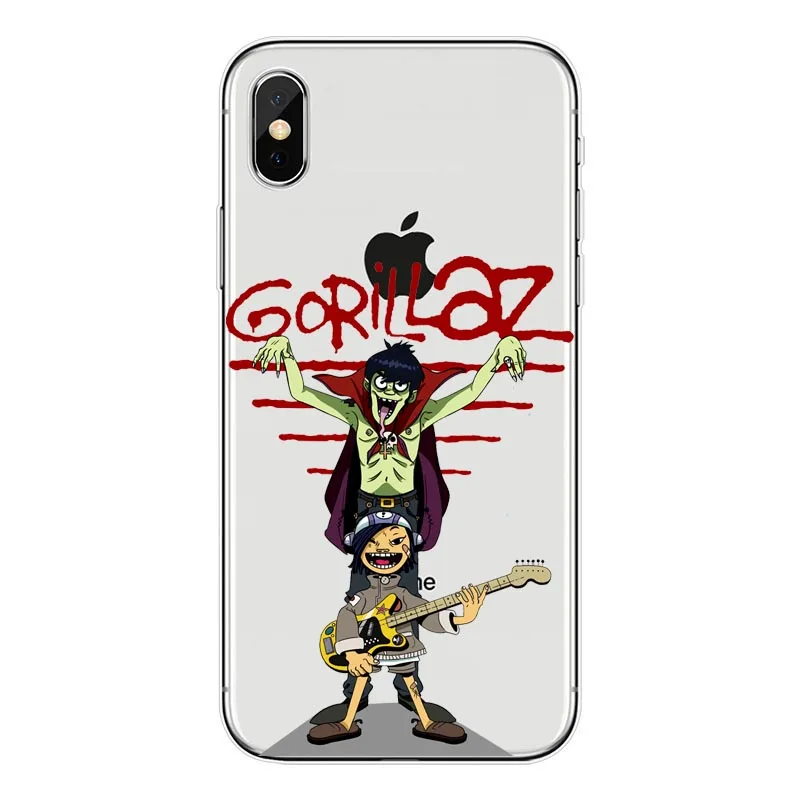 Мягкий силиконовый чехол Gorillaz из ТПУ для iPhone5s SE 6 6s plus 7 7plus 8plus X XS XR Max с мультяшным