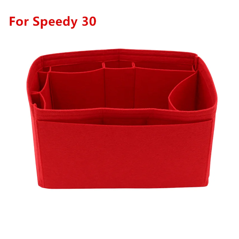 For Speedy 30 Red Для SPEEDY 25 30 35 фетровая вставка сумка женская вставка Органайзер Сумочка Органайзер с карманами для сумка для косметики Органайзеры - Цвет: For Speedy 30 Red