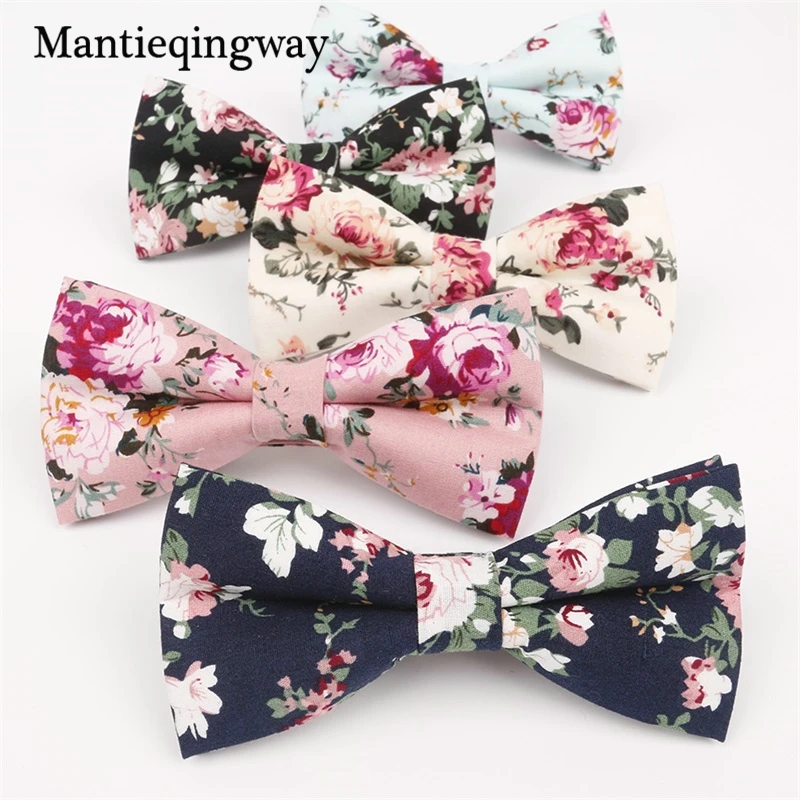 Мужской Хлопковый галстук бабочка Mantieqingway с цветочным принтом бабочка|Мужские