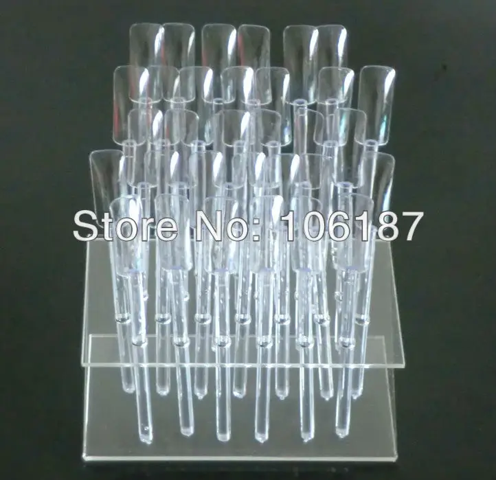 

32x Clear Nail Art Salon Display Stand Color Display Sticks for Manicuries Practice Tool